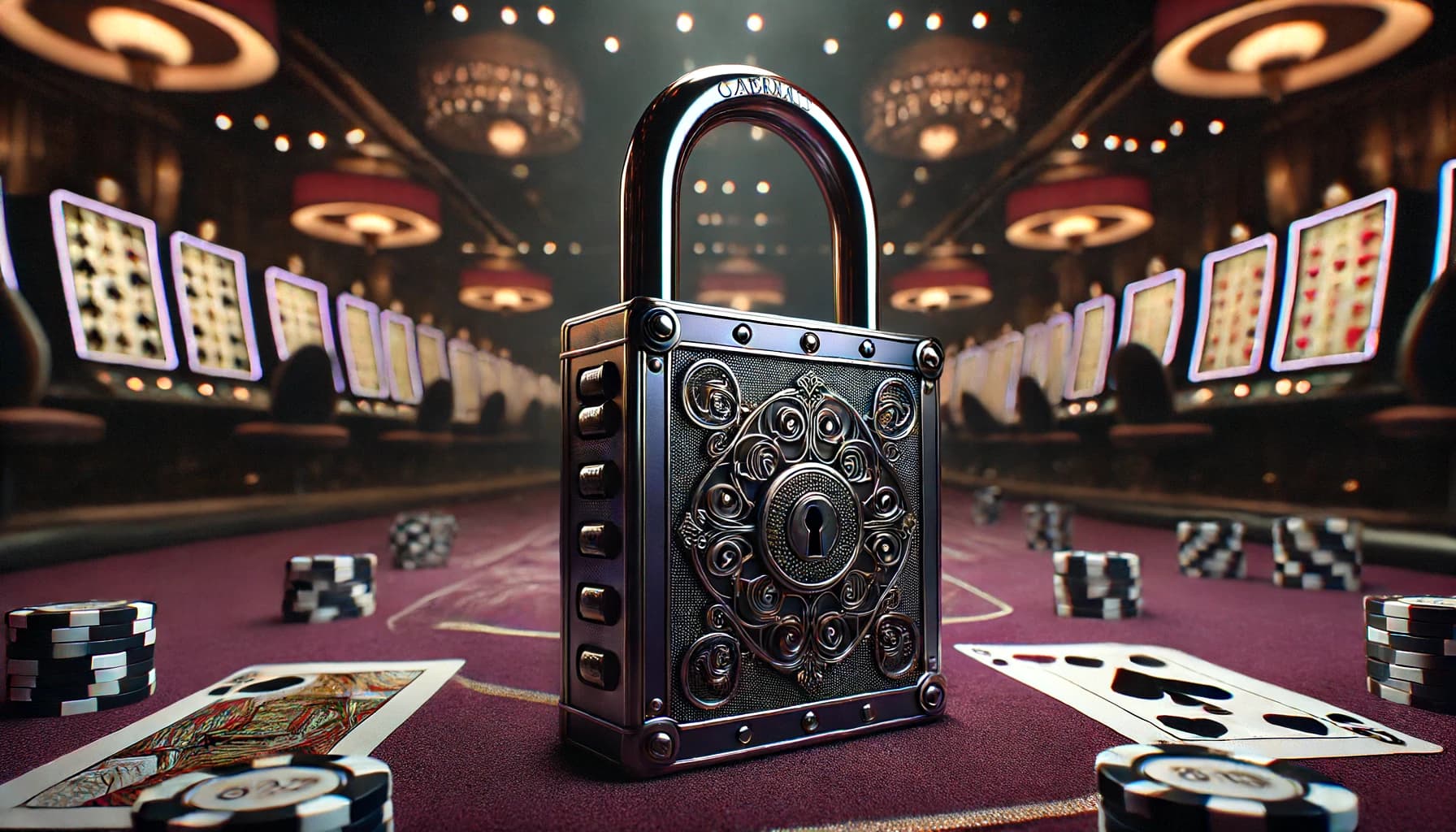 luxurious vintage lock on the casino floor
